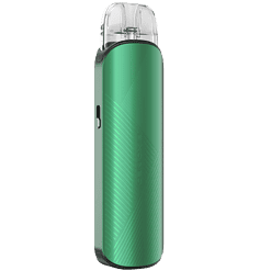 Aspire Pixo Neo E-Zigaretten Set 11 Robuster Vaping-Pod mit grünem Design und transparentem Mundstück, kompakt und tragbar für unterwegs.