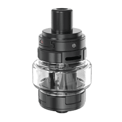 Feuerzeug-Brandspender für E-Zigaretten, transparentes Tankdesign, langlebiges Bauweise, ideal für Dampfer, in Schwarz.