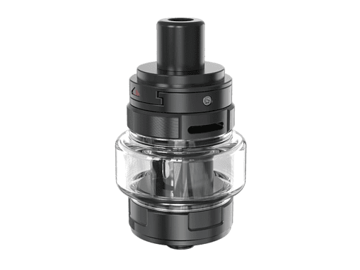 Feuerzeug-Brandspender für E-Zigaretten, transparentes Tankdesign, langlebiges Bauweise, ideal für Dampfer, in Schwarz.