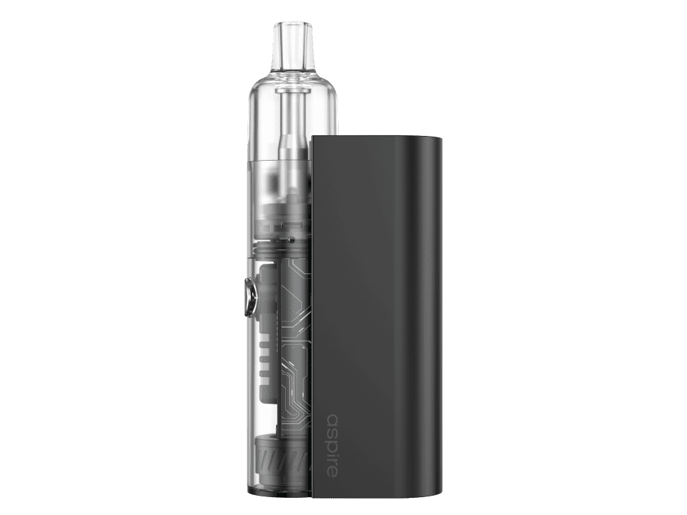 Aspire Cyber GT E-Zigaretten Set 1 Potente Akku-Vape mit transparentem Tank und schwarz mattem Gehäuse, kompatibel mit Aspire Batterien, ideal für Dampfer und E-Zigaretten-Enthusiasten, moderner und stylischer Look.