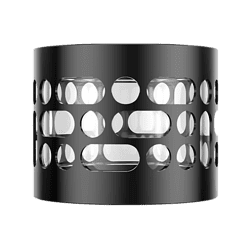 Metallischer Funktionsring mit Löchern, modernes Design für stylische Einrichtung.