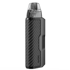 Stylischer Vape mit Carbonmuster, handlich und modern, ideal für unterwegs, mit klarer Sichtfenster und ergonomischem Design.