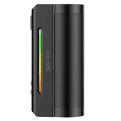 Schwarzer Vape mit LED-Leistungsanzeige und gemütlichem Design, ideal für Dampfer.