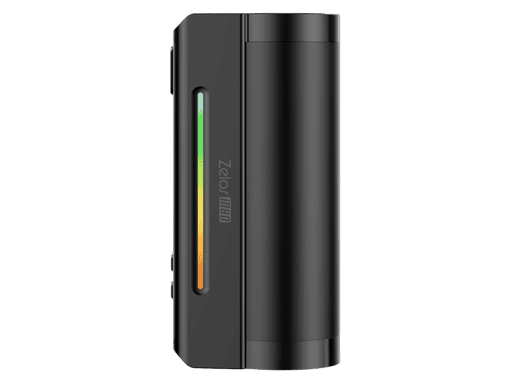 Schwarzer Vape mit LED-Leistungsanzeige und gemütlichem Design, ideal für Dampfer.