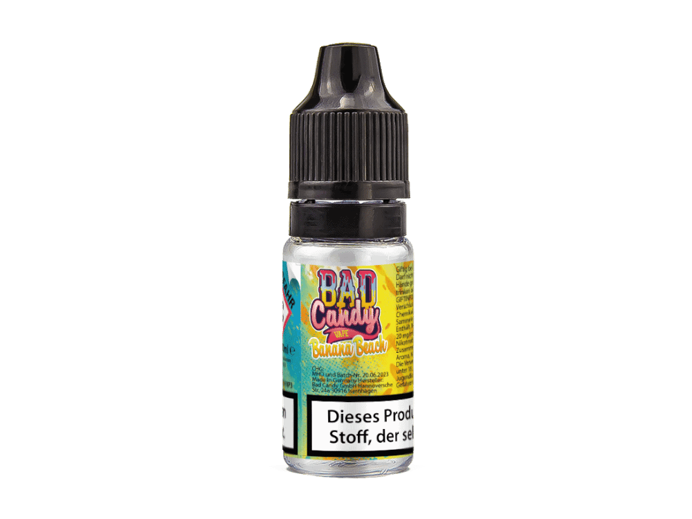 Bad Candy Liquids - Banana Beach - Nikotinsalz Liquid 2 Bad Candy Vape Banana Beach, E-Zigarettenliquid, 10ml, fruchtiger Geschmack, für Dampfer, ohne Parfüm, für den täglichen Genuss, Crafted in Deutschland.