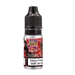 Flasche mit Liquid für E-Zigaretten, Geschmack Kirsche, Bad Candy Crazy Cola.