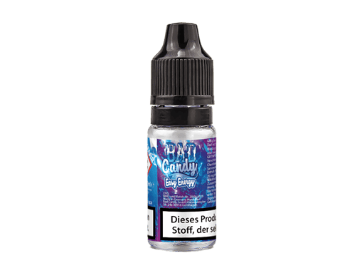 Bade Candy E-Liquid Flasche für E-Zigaretten, blauer Verpackungsdesign, 10ml, mit Nikotin, für intensiven Geschmack.