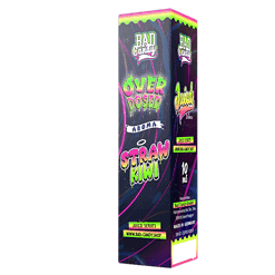 Knallige Verpackung für Overdosed Aroma Strawberry Kiwi, speziell für die Juiced Series von BAD Candy.