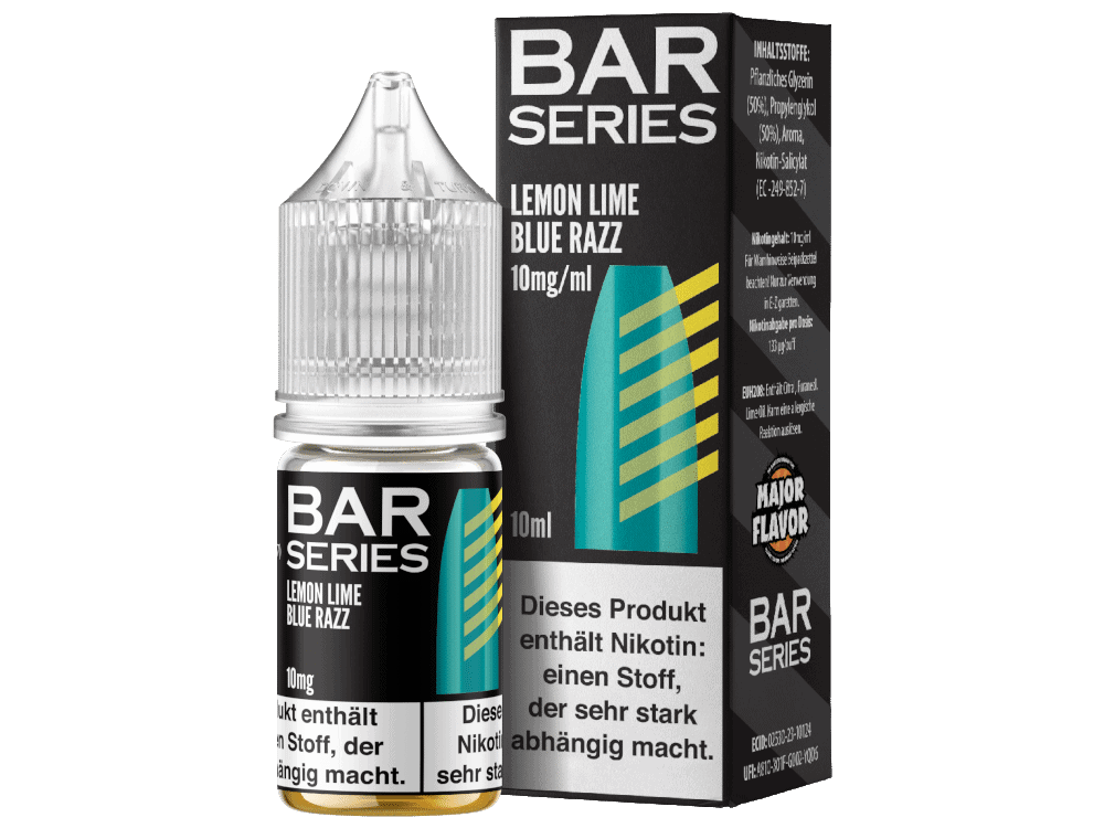 Bar Series - Lemon Lime Blue Razz - Nikotinsalz Liquid 1 Fruchtiger Liquid-Ampfer mit intensivem Zitronen-Limetten-Geschmack, ideal für E-Zigaretten.