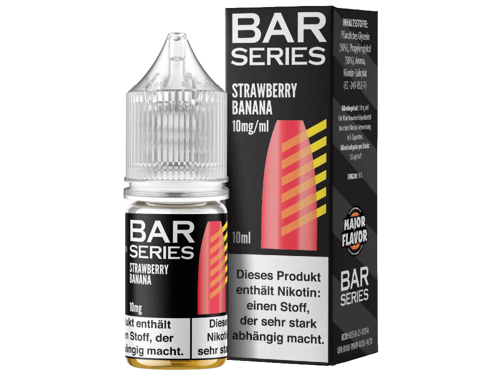 Bar Series - Strawberry Banana - Nikotinsalz Liquid 1 Atemberaubende E-Zigarette mit fruchtigem Erdbeer-Bananen-Geschmack, 10mg/ml Nikotin, ideal für dampfende Genießer, modernes Design, hochwertige Liquids von LETZ Go.
