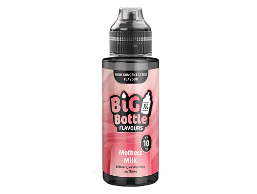 Mamas Milch Geschmack E-Liquid, 10ml, für E-Zigaretten, Erdbeere Vanillecreme Sahne, hoher Nikotingehalt, von Big Bottle XL.
