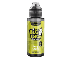 BIG Bottle Crazy Cactus E-Liquid 10ml, mit Kaktus, Limette, Himbeere und Guave, speziell für Dampfer geeignet und in praktischer Flasche.