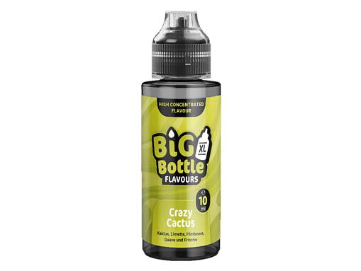 BIG Bottle Crazy Cactus E-Liquid 10ml, mit Kaktus, Limette, Himbeere und Guave, speziell für Dampfer geeignet und in praktischer Flasche.