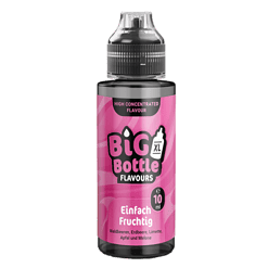 Kräftige E-Liquid Flasche mit pinkem Label, Big Bottle Flavours, fruchtiger Geschmack, 10 ml, geeignet für E-Zigaretten.