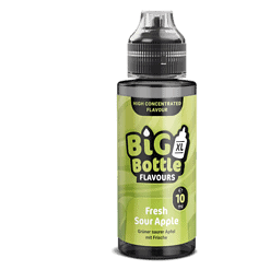 Aromatisierte E-Liquid Flasche für Vaping mit Geschmack Apfel, 10 ml, grün, Big Bottle Flavours.