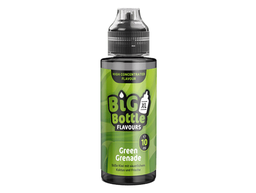 Big Bottle Flavours Green Grenade, 10 ml, Flüssigkeitsaroma für E-Zigaretten, fruchtig mit Kiwi, Kaktus- und Fruchtnoten. Hochkonzentriert für intensives Dampferlebnis.