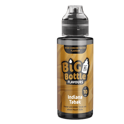 Big Bottle Flavours Indiana Tabak E-Liquid, 10ml - Mild, süßer Tabakgeschmack, für E-Zigaretten geeignet.