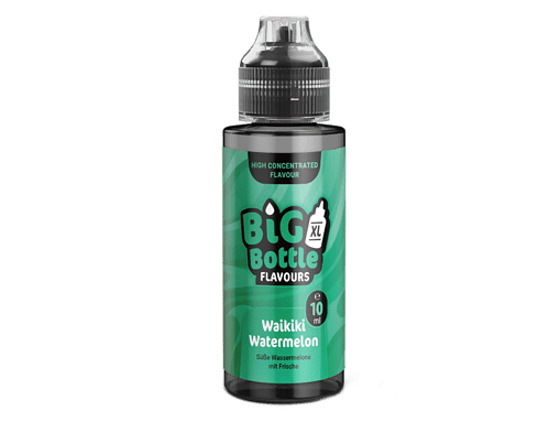 Big Bottle Waikiki Wassermelone E-Liquid 10ml, intensiver Wassermelonengeschmack, geeignet für E-Zigaretten, in praktischer XXL-Flasche.