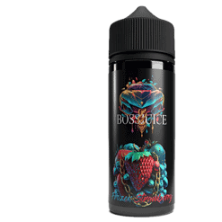 Flaschen-Design mit Neon-Grafik, Boss Juice Frozen Strawberry, Trendiger E-Liquid-Flaschenaufdruck für E-Zigaretten, Cooles Vape-Accessoire, Hervorragend für Vaping-Enthusiasten geeignet.