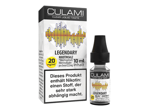 Culami Legendary Nikotinsalz - 20 mg/ml, 10 ml Flasche, für intensives Dampfen mit Nikotin, aromatischer Liquid Geschmack.