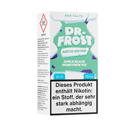 Altes Text: 2. Alkoholfreier E-Liquid-Ampullenkarton für Dr. Frost Arctic Edition mit Apple Black Honeydew Ice Geschmack, 10 ml, 10 mg Nikotin.