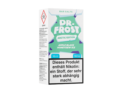 Altes Text: 2. Alkoholfreier E-Liquid-Ampullenkarton für Dr. Frost Arctic Edition mit Apple Black Honeydew Ice Geschmack, 10 ml, 10 mg Nikotin.