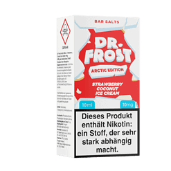 Bittersüßer Erdbeer-Kokos-Eiscreme E-Liquid in Arkticedition, für Vape, 10ml Flasche, Nikotingehalt 10mg.