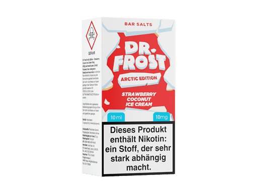 Bittersüßer Erdbeer-Kokos-Eiscreme E-Liquid in Arkticedition, für Vape, 10ml Flasche, Nikotingehalt 10mg.