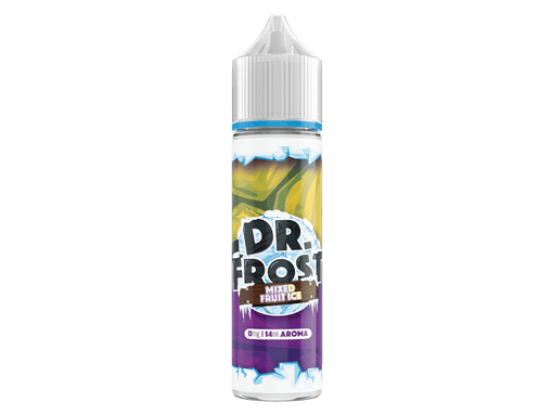 Bunter E-Liquid-Flasche mit Eiskaffeegeschmack, für E-Zigaretten, 144 ml, Dr. Frost Mixed Fruit Ice.