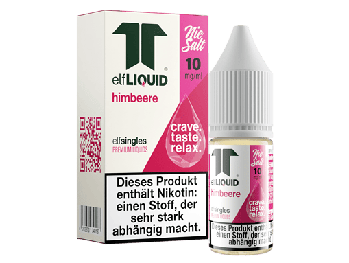 ElfLIQUID Himbeere Nikotin E-Liquid, 10 mg/ml, bequemer Dropper, für E-Zigaretten, mit Nikotin, starke Abhängigkeit möglich, hochwertige Premium Liquids, ideale Geschmacksrichtung für Raspberry-Liebhaber.