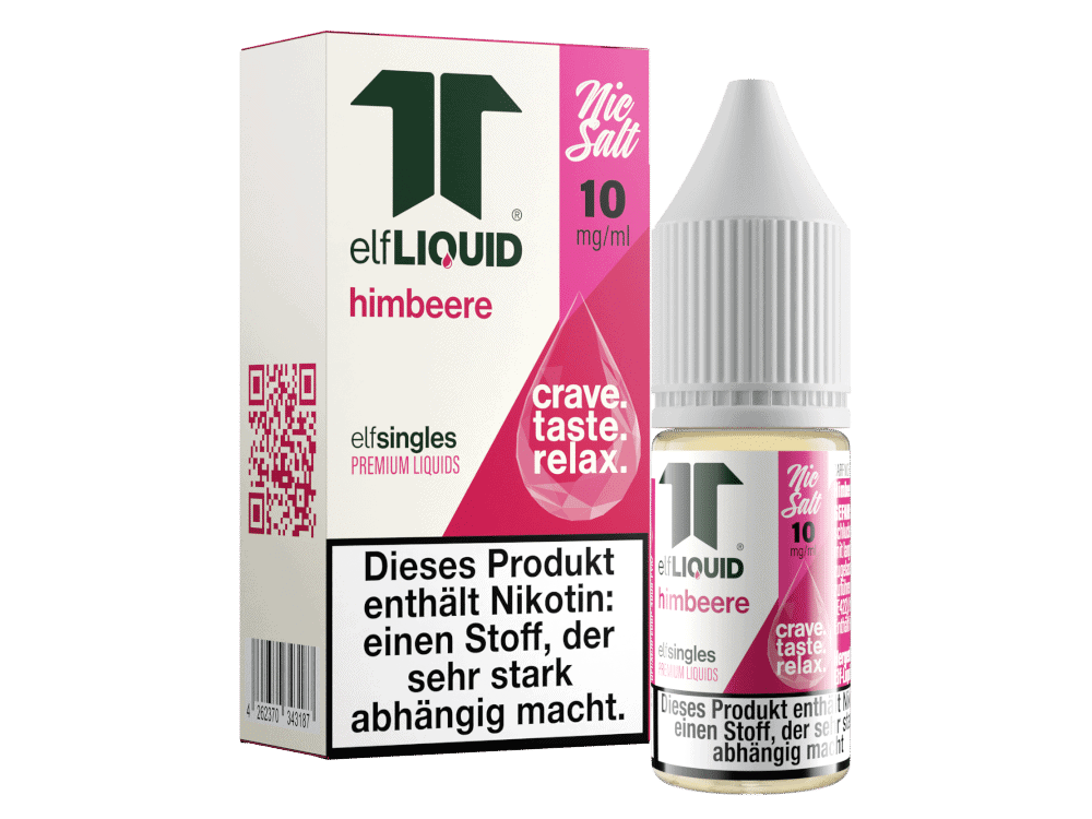 Elf-Liquid - Single - Himbeere Nikotinsalz Liquid 1 ElfLIQUID Himbeere Nikotin E-Liquid, 10 mg/ml, bequemer Dropper, für E-Zigaretten, mit Nikotin, starke Abhängigkeit möglich, hochwertige Premium Liquids, ideale Geschmacksrichtung für Raspberry-Liebhaber.