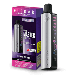 Akku Elfa Master Lunar Silver, wiederaufladbar, kompatibel mit ELFA & TAPPO Pods, digitaler Akku mit LED-Anzeige, leistungsstark, für Vaporizer und E-Pfeifen.