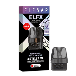 Mini-Refill-Pod für ELFBAR ELF X, kompatibel mit der ELF-Serie, 2 ml, ohne Flüssigkeit, doppelseitiges Mesh, geeignet für E-Zigaretten, Schwarz.