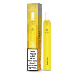 Hochwertiges Elfbär T600 Vape-Pod mit Bananen-Milch Geschmack, 20 mg/ml Nikotin, inklusive Verpackung, für unkompliziertes Dampfen, wohlriechender Geschmack, innovative Liquid-Formel, für Genießer und Umsteiger.