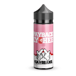 Lychee Aromen-Vapeöl im Fläschchen mit "#GANG GANG" Design und Finger-Motiv, perfekt für Dampfer und E-Zigaretten, attraktiver Geschmack, hochwertiges E-Liquid für genussvolles Dampfen.