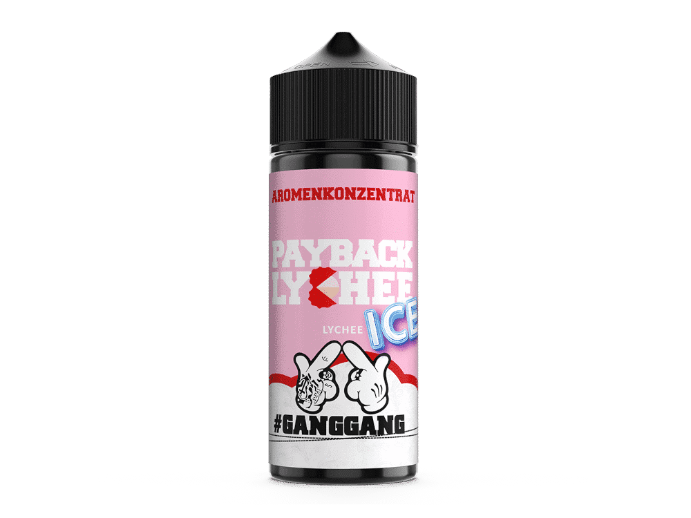 GangGang - Aroma Payback Lychee Ice 1 Bomenkonzentrat Payback Lychee Ice in Flasche, erfrischender Geschmack für E-Zigaretten und Vape-Liquids, mit ansprechendem Design und vielfältigen Aromen.