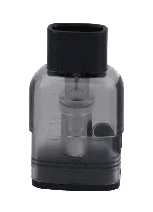 Vape Pod Cartridge für E-Zigaretten, transparent mit schwarzem Drip Tip, luftdicht verschlossen, für Aromatisierung und Dampfentwicklung, Ersatzteil für E-Liquid-Verdampfer.
