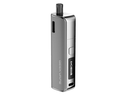 Robuster, silverner VAPE E-Zigaretten Akku mit Digitaldisplay und USB-Ladeanschluss, langlebiges Design für Dampfer, LETZ Go Sortiment, für den täglichen Gebrauch.