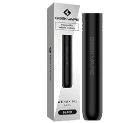 Leere Akkubox für WENAX M1 Pods, schwarz, im Produktkarton, GeekVape, langlebiges Zubehör für E-Zigaretten, hochwertiges Design, kompatibel mit GeekVape WENAX M1.