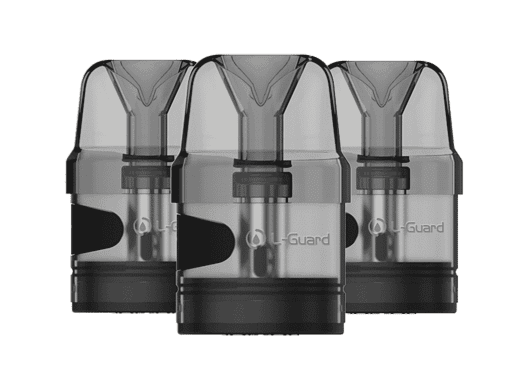 3er Pack Q-Guard Vape Pods zum Nachfüllen, kompatibel mit Q-Guard E-Zigaretten, transparente Kapseln, einfach zu befüllen, langlebige Qualität, ideal für Dampfer.