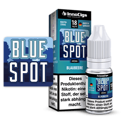 InnoCigs Blue Spot E-Liquid in Blaubeere, 18mg/ml, für Shisha und E-Zigarette, Made in Germany, Nikotinstärke, aromatischer Blaubeergenuss.