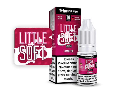 InnoCigs Little Soft Himbeer Nikotinsalz Liquid, 18 mg/ml, nikotinstärke, Made in Germany, E-Liquid für Vape & E-Zigaretten.