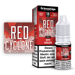 InnoCigs Red Cyclone Nikotin E-Liquid 18mg/ml, rote Früchte, Deutschland hergestellt, Vapor Innovations, passendes Produkt für E-Zigaretten, starker Nikotin-Schub, rauchfrei, aromatisiert, hochwertiges E-Liquid, Geschmackssensation.