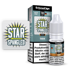 InnoCigs STAR Spangled E-Liquid, Tabak Geschmack, 10ml Flasche, Nikotinstärke 18mg/ml, MADE IN GERMANY, aromatischer Tabak mit stark abhängigmachender Wirkung.