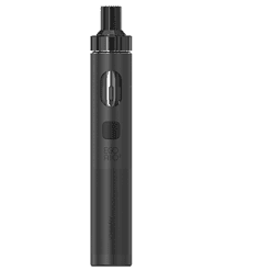 E-Zigaretten-Vape mit schwarzem Design, austauschbarem Tank, Bedienknöpfen und LED-Anzeige, ideal für Dampfer und E-Zigaretten-Enthusiasten.