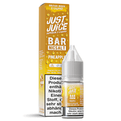 Juice Bar Nicsalt Pineapple E-Liquid für E-Zigaretten, 10ml Flasche, aromatischer Geschmack, nikotinfrei option, perfekt für Dampfer, Verpackung im Karton sichtbar, ideal für den täglichen Gebrauch, hochwertige Qualität.