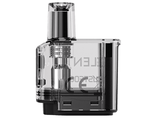 JustFog GLENT Pod mit Head 3 Klarer, moderner Verdampfer für E-Zigaretten, transparentes Gehäuse mit sichtbarem Dampfrohr und Akku, hochwertiges Design für vielfältige Dampferlebnisse.