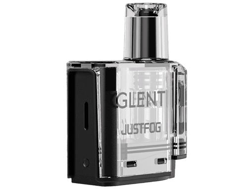 JustFog GLENT Pod mit Head 6 Klarer Transparenter Zerstäuber mit schwarzen Akzenten und einem verstellbaren Sprühkopf, ideal für Parfüm oder Raumsprays. Modernes Design für stilvolle Anwendung.