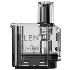 JustFog GLENT Pod mit Head 14 Sauberes, modernes Verdampfergerät in transparenter Gestaltung, ideal für Dampf-Produkte, mit detailliertem Blick auf die technischen Komponenten und den Bedienbereich. Perfect für den E-Zigaretten-Shop.