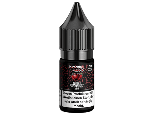 Kirschlolli MAXX E-Liquid Flasche mit Kirsch-Geschmack für E-Zigaretten, 10 ml, nikotinhaltig.